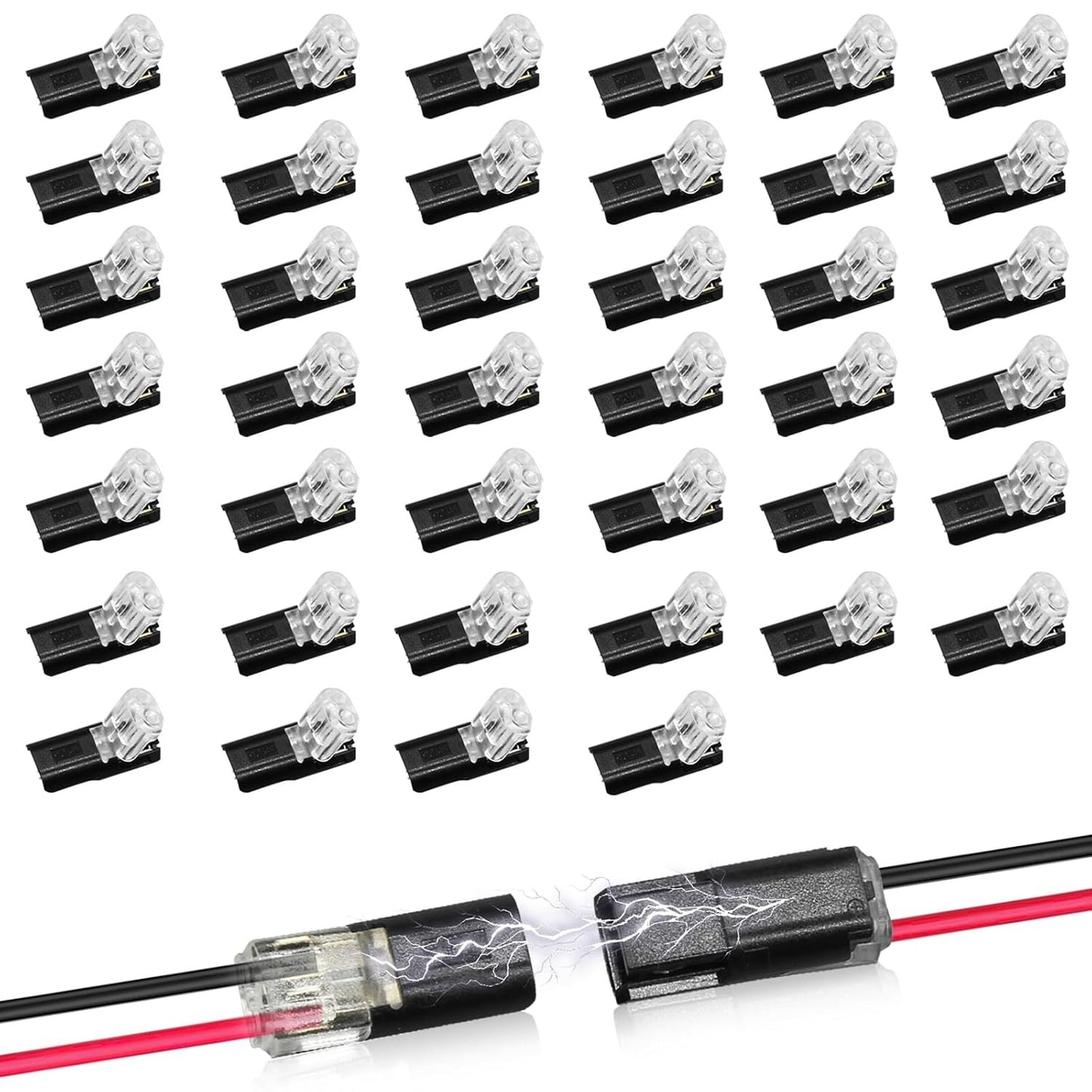 Double-Wire Plug-in Connector Led Light Strip Connectors 2 Pin