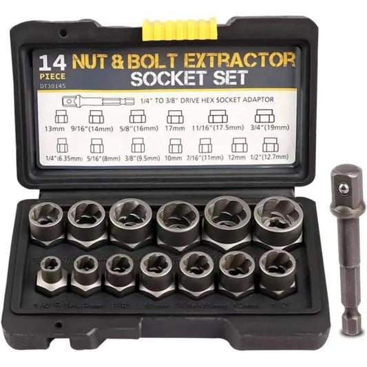 Bolt Extractor Kit,14 Pcs Nut Extractor Socket Set
