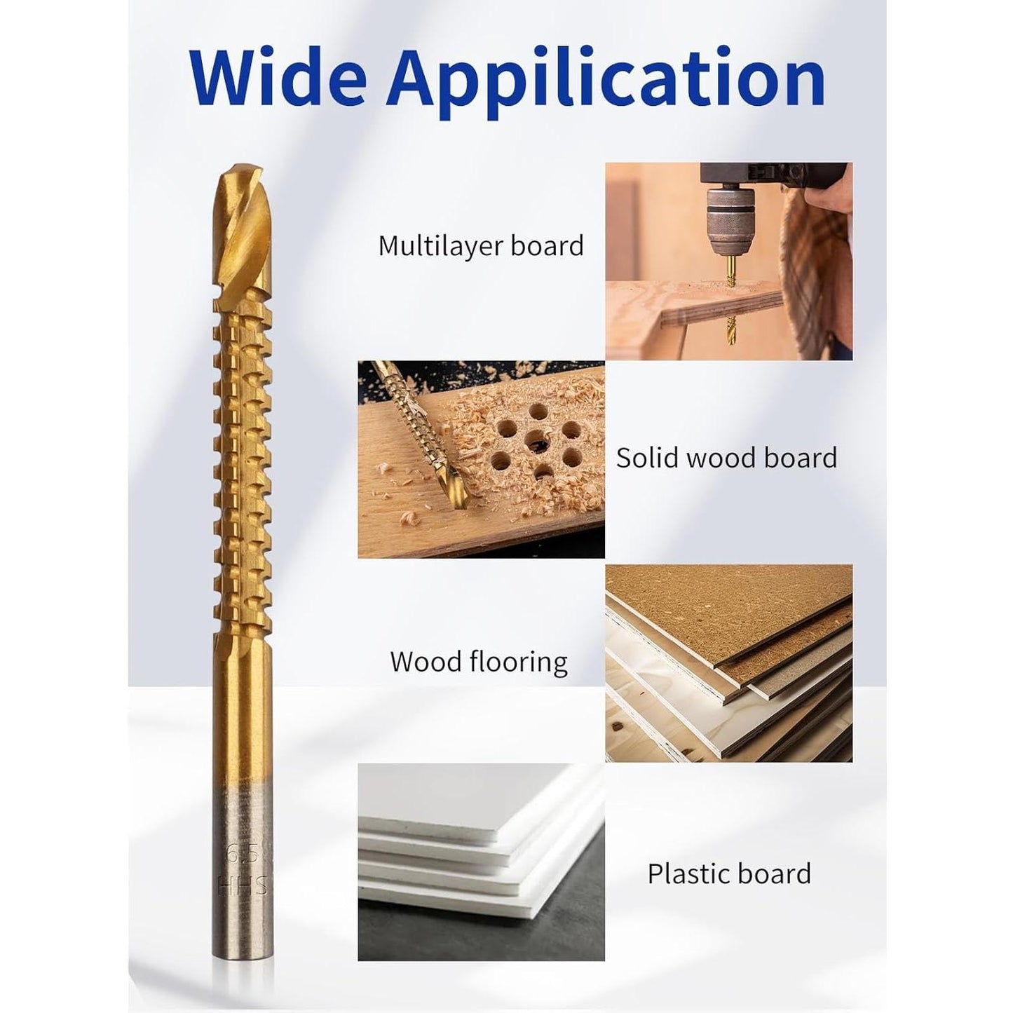 8 Pack Titanium Coated HSS Twist Drill Bits