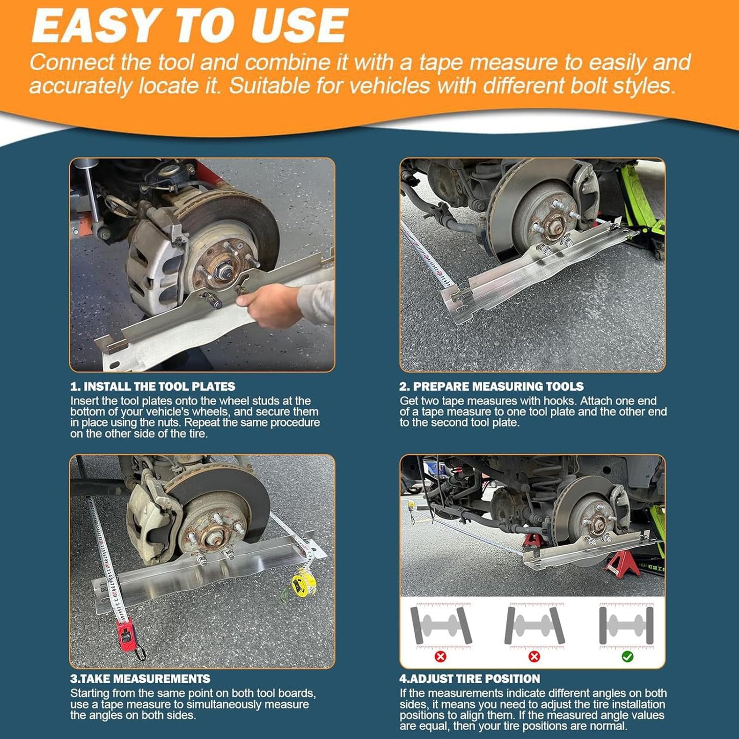Heavy Duty Stainless Steel Wheel Alignment Tool Plate