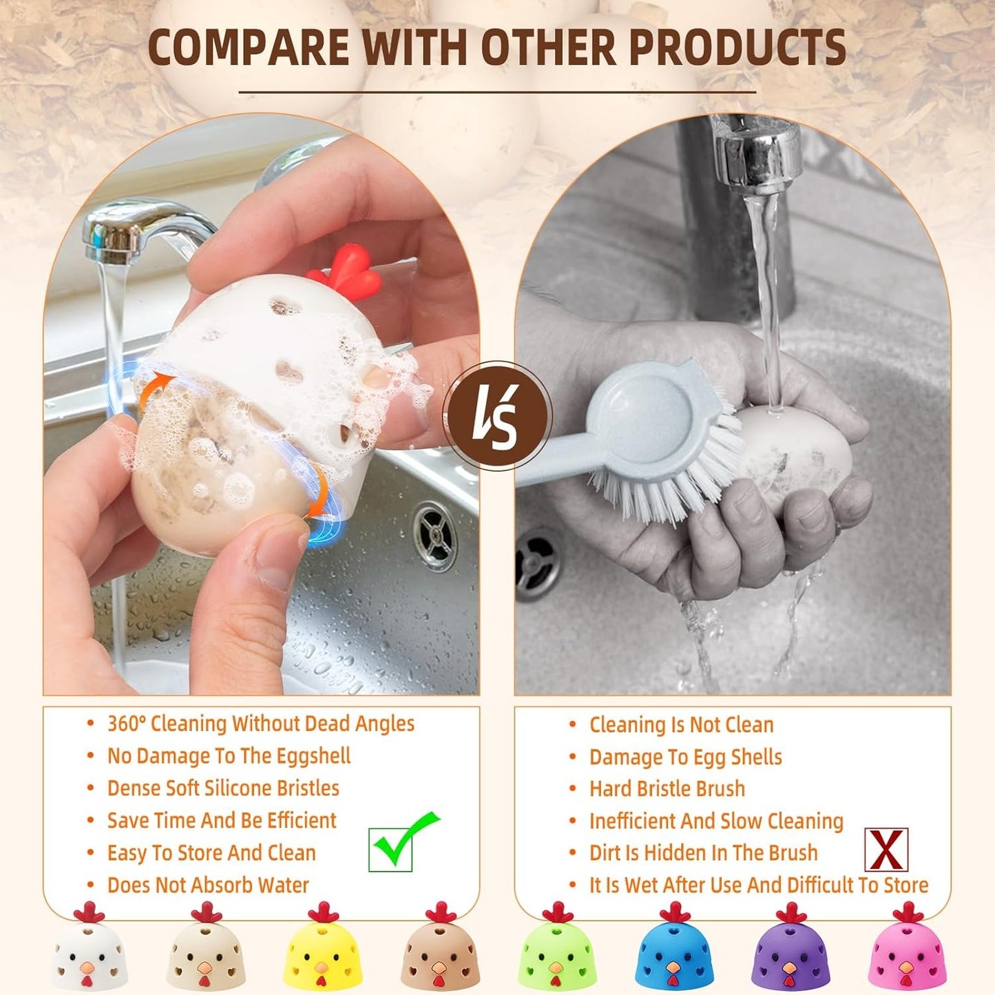 Silicone Egg Cleaner Brush